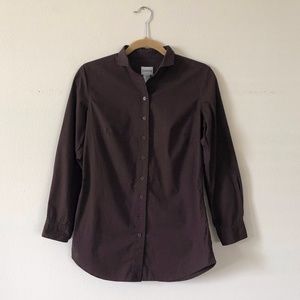 Chico's Brown Stretch Cotton Blouse Size 0
